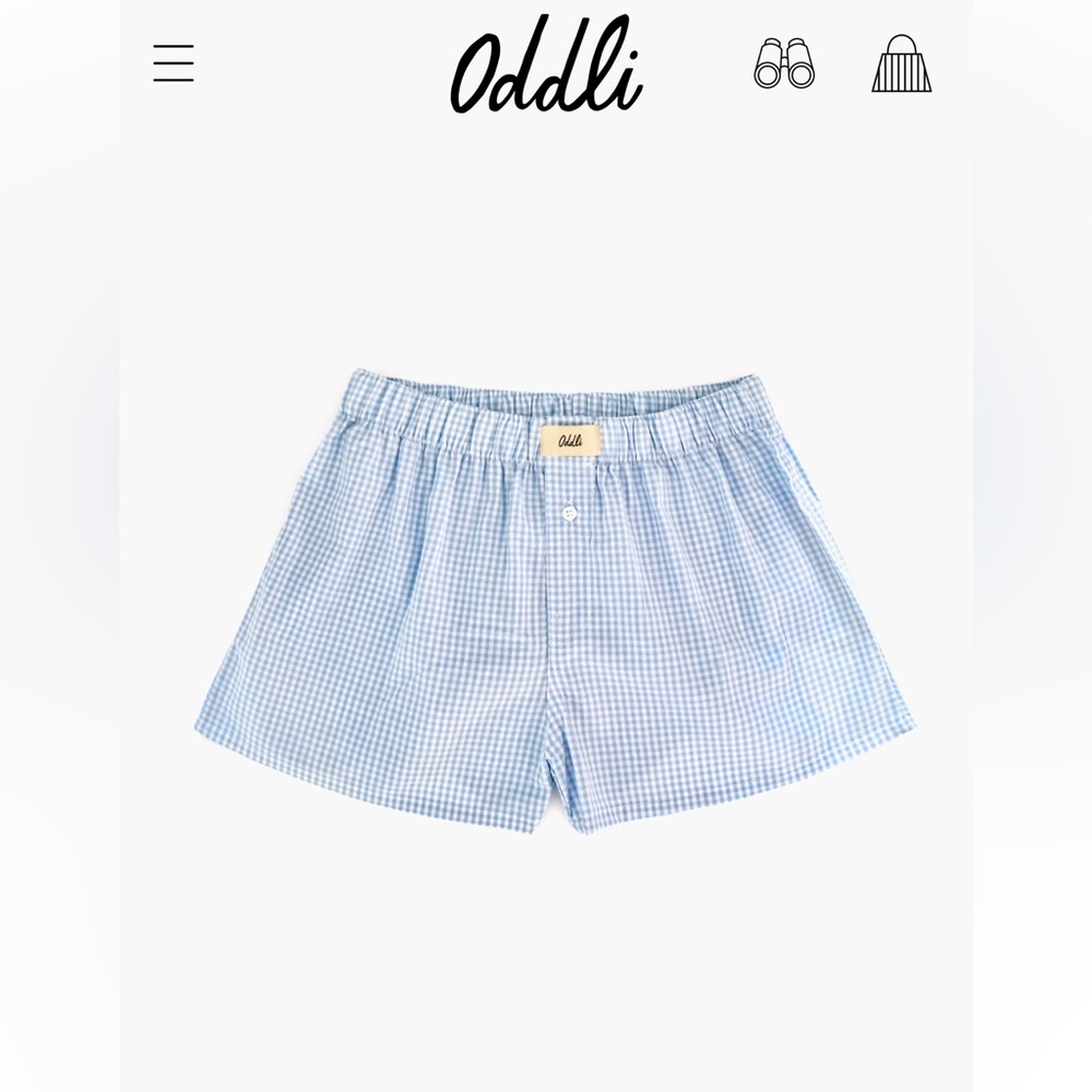 Chic Blue Gingham Women's Shorts by